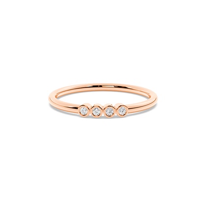 Letter H Morse Code Diamond Initial Ring