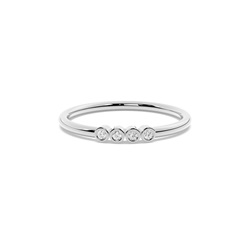 Letter H Morse Code Diamond Initial Ring