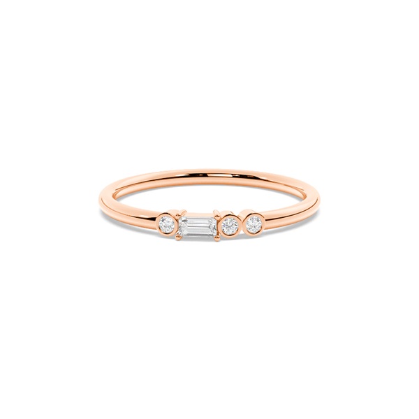 Letter L Morse Code Diamond Initial Ring