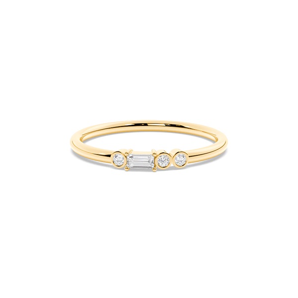 Letter L Morse Code Diamond Initial Ring