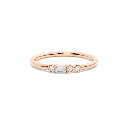 Letter L Morse Code Diamond Initial Ring