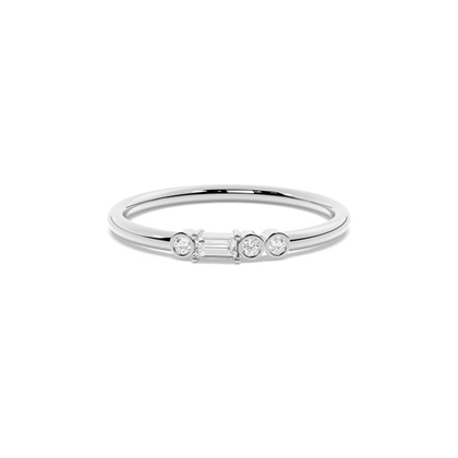 Letter L Morse Code Diamond Initial Ring
