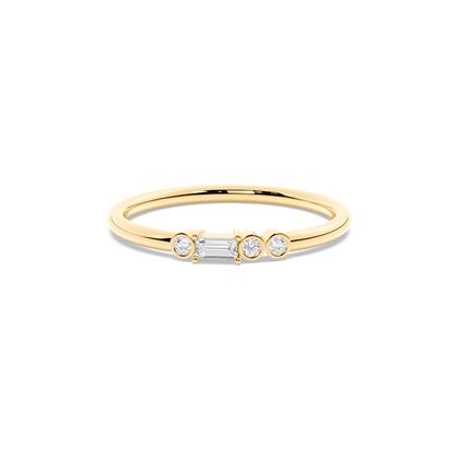 Letter L Morse Code Diamond Initial Ring