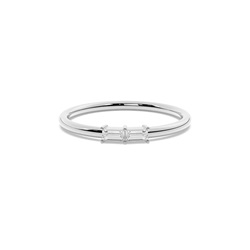 Letter M Morse Code Diamond Initial Ring