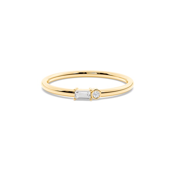 Letter N Morse Code Diamond Initial Ring