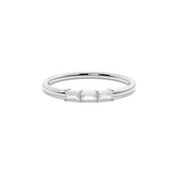 Letter O Morse Code Diamond Initial Ring