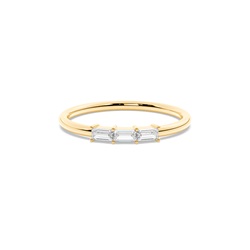 Letter O Morse Code Diamond Initial Ring