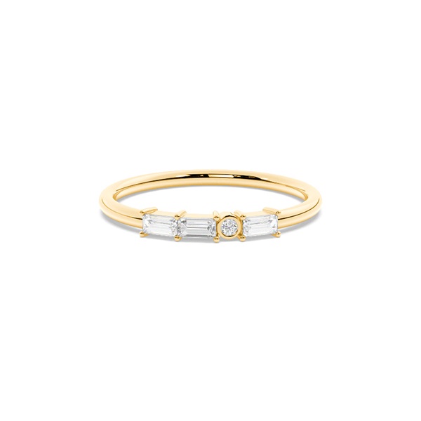 Letter Q Morse Code Diamond Initial Ring