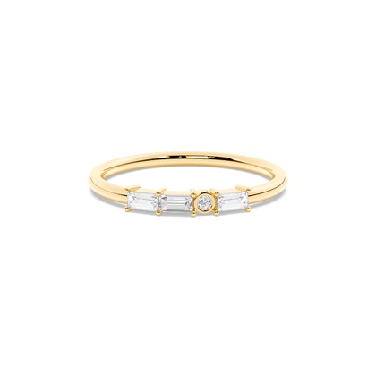 Letter Q Morse Code Diamond Initial Ring