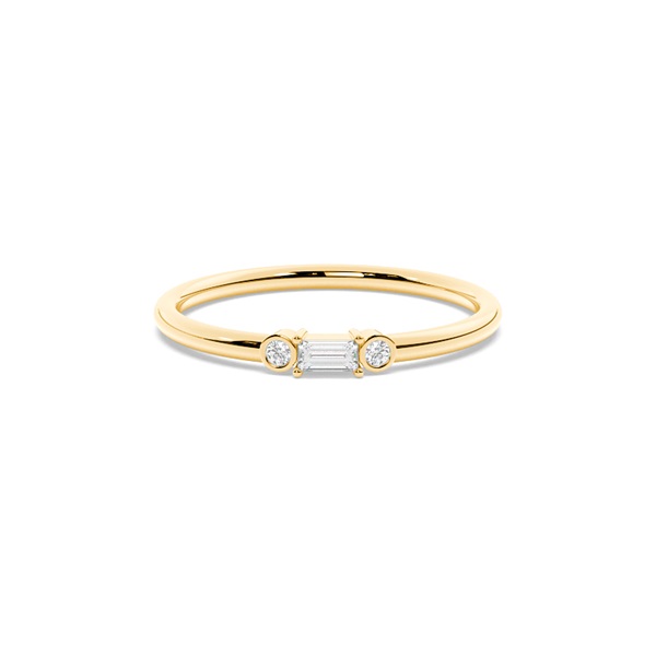 Letter R Morse Code Diamond Initial Ring