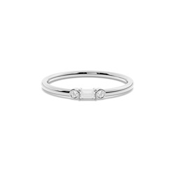 Letter R Morse Code Diamond Initial Ring