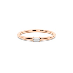 Letter T Morse Code Diamond Initial Ring