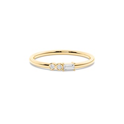 Letter U Morse Code Diamond Initial Ring