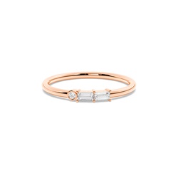 Letter W Morse Code Diamond Initial Ring