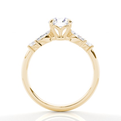 Yellow Gold Side Stone Diamond Rings