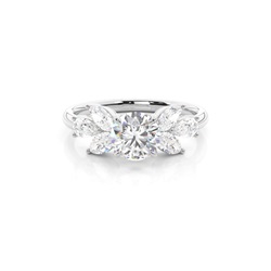 Floral Petal Diamond Engagement Ring