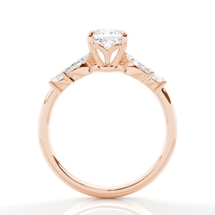 Rose Gold Side Stone Diamond Rings