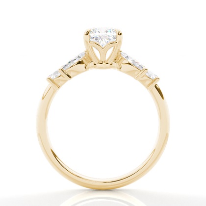 1.00 Carat Gelbgold Seitensteine Verlobungsringe