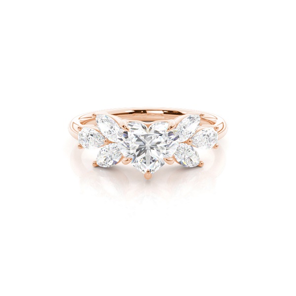Floral Petal Diamond Engagement Ring