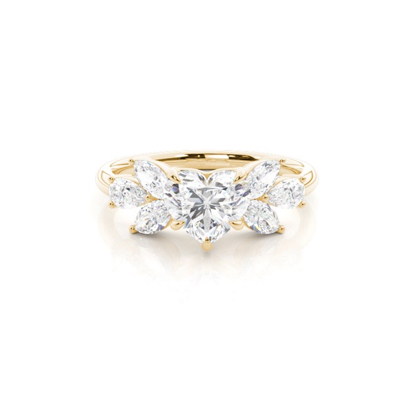 Floral Petal Diamond Engagement Ring