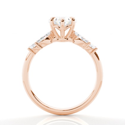 Rose Gold Side Stone Diamond Rings