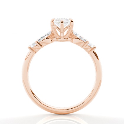 Rose Gold Side Stone Diamond Rings
