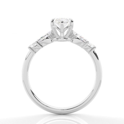 White Gold Side Stone Diamond Rings