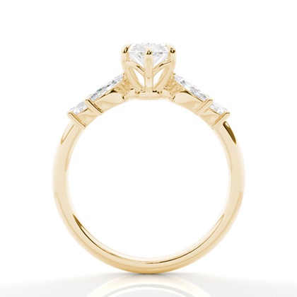 Yellow Gold Side Stone Diamond Rings