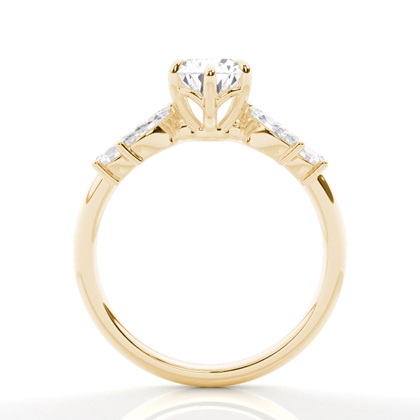 Yellow Gold Side Stone Diamond Rings