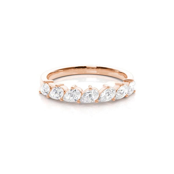 Scalloped Pear-Shaped Diamond Half Eternity Ring