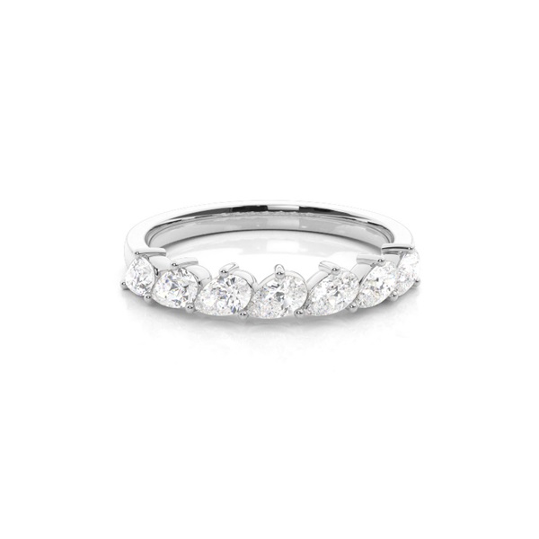 Scalloped Pear-Shaped Diamond Half Eternity Ring