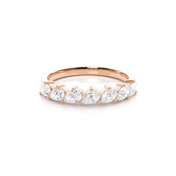 Scalloped Pear-Shaped Diamond Half Eternity Ring