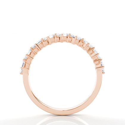 Welliger Diamant Halb Memorie Ehering Smaragdform