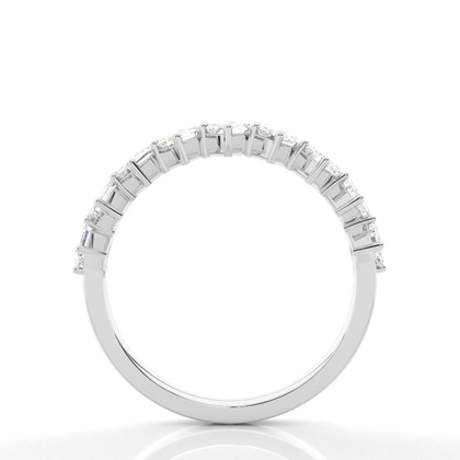 Welliger Diamant Halb Memorie Ehering Smaragdform