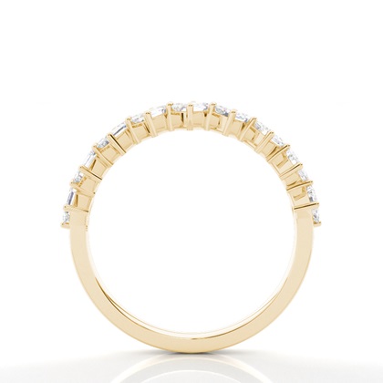 Welliger Diamant Halb Memorie Ehering Smaragdform