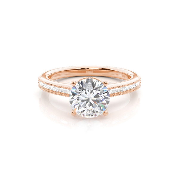 Scalloped Hidden Halo Diamond Engagement Ring