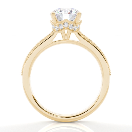 Scalloped Hidden Halo Diamond Engagement Ring