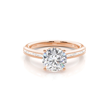 Rose Gold Side Stone Diamond Rings