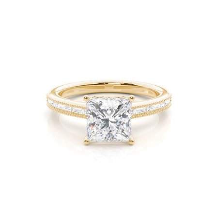 Princess Side Stone Diamond Rings