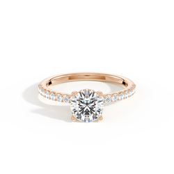 Hidden Halo Diamond Engagement Ring