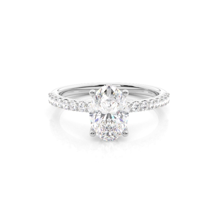 Oval Side Stone Diamond Rings