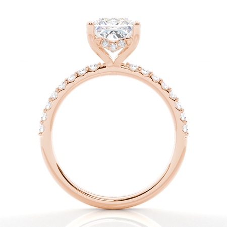 Prinzessin Rotgold Versteckter Halo Verlobungsringe