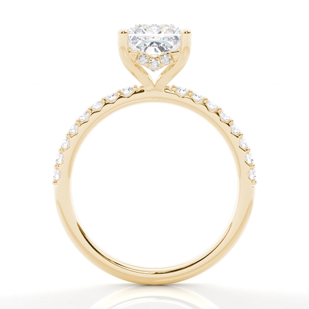 Prinzessin Gelbgold Versteckter Halo Verlobungsringe
