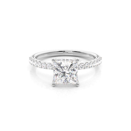 Princess Side Stone Diamond Rings