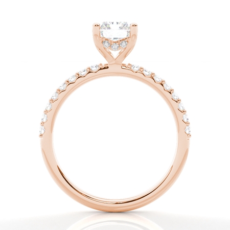 Radiant Rotgold Versteckter Halo Verlobungsringe