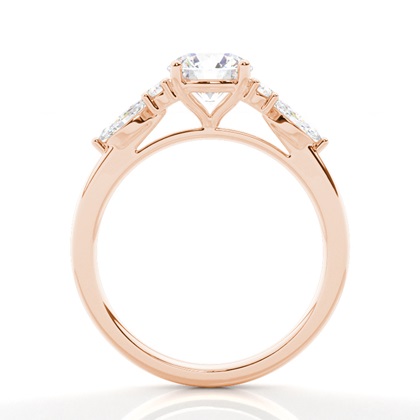 Rose Gold Side Stone Diamond Rings