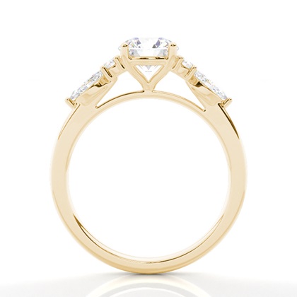 Yellow Gold Side Stone Diamond Rings