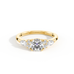 Floral Diamond Accent Engagement Ring