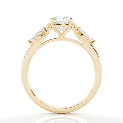 1.00 Carat Gelbgold Seitensteine Verlobungsringe