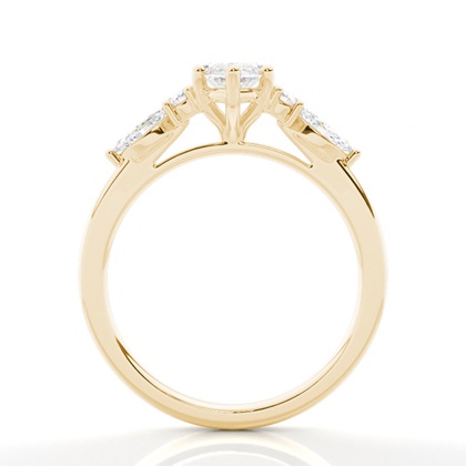 Yellow Gold Side Stone Diamond Rings
